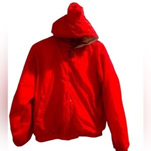 Red Men’s Augusta Sportswear Hooded Taffeta/ Fleece Lined Jacket -Size M